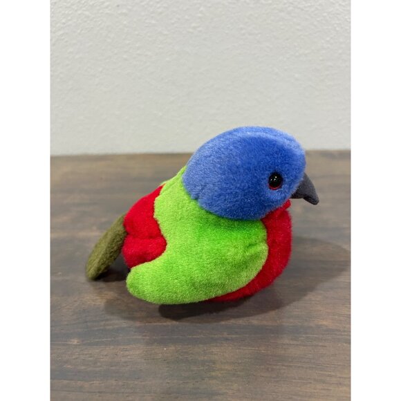 Audubon Wild Republic Painted Bunting Song Bird  Plush Stuffed Toy With Sounds - Picture 3 of 8